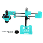 Microscopio stereoscopico trinoculare RF4 RF-6565Pro3 con zoom sincrono 6,5-65X e stativo a doppio braccio., RF-6565Pro3