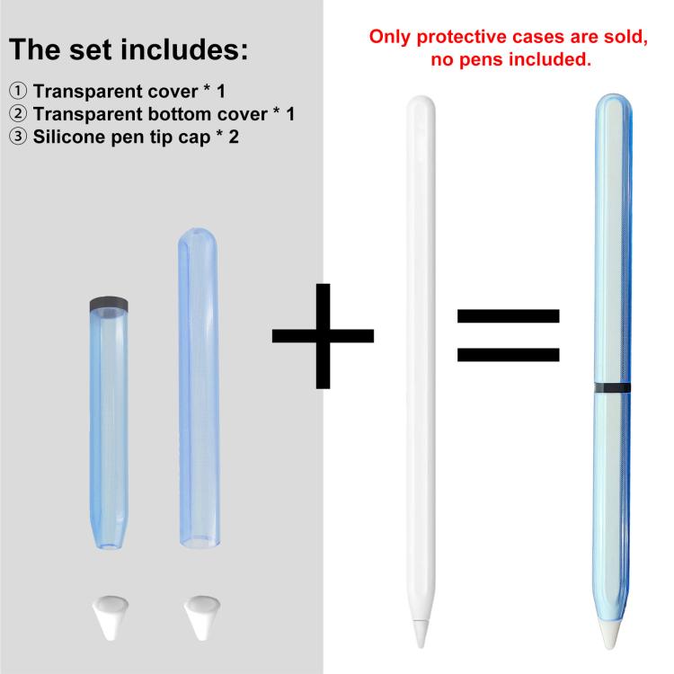 Custodia trasparente rimovibile per penna stilo, For Apple Pencil 2 / Pro