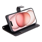 Portafoglio con cerniera e fibbia in ecopelle con texture litchi e cinturino da polso., For iPhone 17e / 16e, For iPhone 17 Pro Max, For iPhone 17 Pro