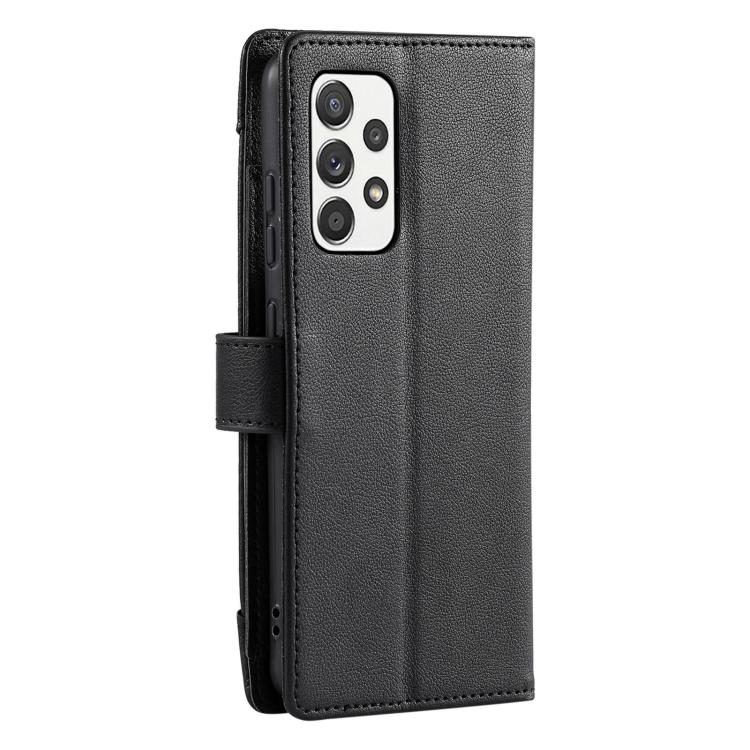 Portafoglio con cerniera e fibbia in ecopelle con texture litchi e cinturino da polso., For Galaxy A33 5G, For Galaxy A52 5G / 4G / A52s 5G