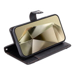 Portafoglio con cerniera e fibbia in ecopelle con texture litchi e cinturino da polso., For Galaxy S24+ 5G, For Galaxy S24 5G, For Galaxy S23 FE 5G