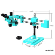 Microscopio industriale stereo trinoculare ad alta definizione RF4 RF-6565TVW con zoom continuo 6,5-65X., RF-6565TVW