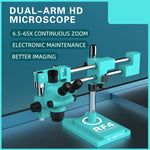 Microscopio industriale stereo trinoculare ad alta definizione RF4 RF-6565TVW con zoom continuo 6,5-65X., RF-6565TVW