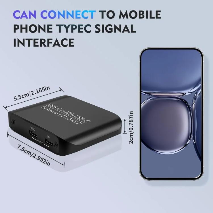 Splitter video USB-C a HDMI 4K 60Hz con porta PD