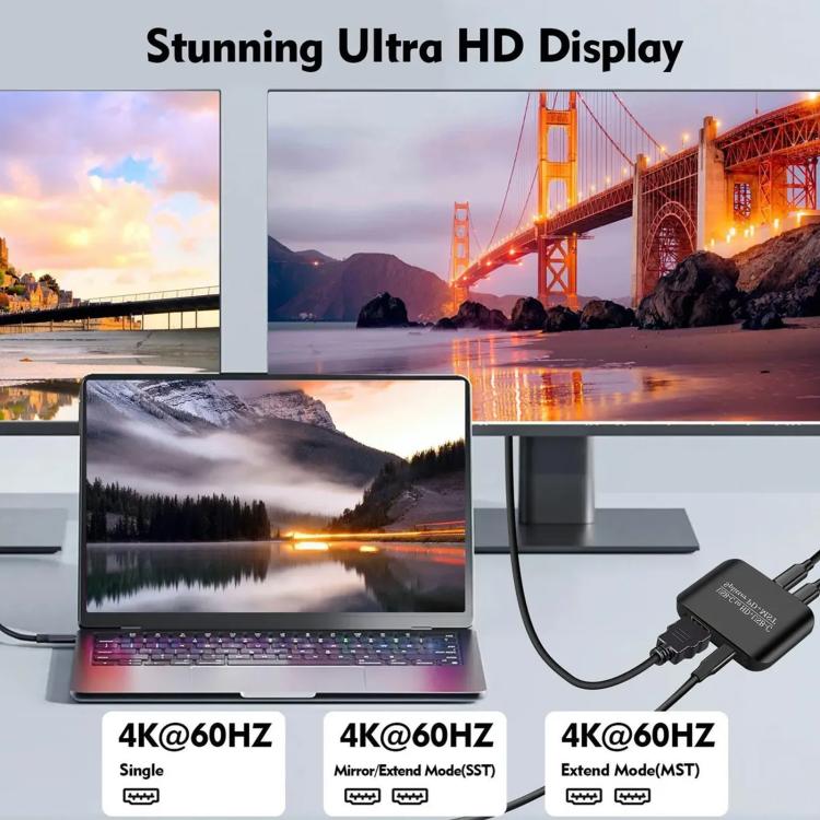 Splitter video USB-C a HDMI 4K 60Hz con porta PD