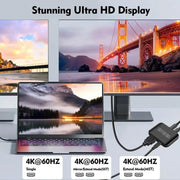 Splitter video HD NK-E70 da Type-C a HDTV, Type-C 4K 60Hz con porta di alimentazione PD, supporto MST e SST., Type-C to HDTV, Type-C
