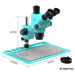 Microscopio stereoscopico trinoculare RF4 RF-6565TVD2 con zoom sincrono 6,5X-65X e base in lega di alluminio., RF-6565TVD2