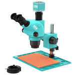 RF4 RF-6565-PO4-4K Microscopio stereoscopico trinoculare zoom 6,5X-65X con telecamera 4K Ultra HD e base PO4, RF-6565-PO4-4K