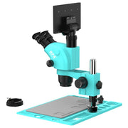 Microscopio stereoscopico trinoculare RF4 RF-6565TVD2-YS010W con zoom sincrono 6,5X-65X e monitor HD da 10 pollici., RF-6565TVD2-YS010W