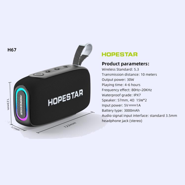 Altoparlante wireless Bluetooth HOPESTAR H67 da 30 W per esterni, impermeabile IPX7.