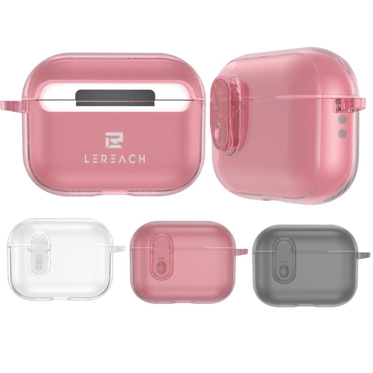 Custodia per auricolari wireless LeReach Mega Series Transparent Edition con gancio, For AirPods Pro 3