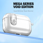 Custodia per auricolari wireless LeReach Mega Series Transparent Edition con gancio, For AirPods Pro 3