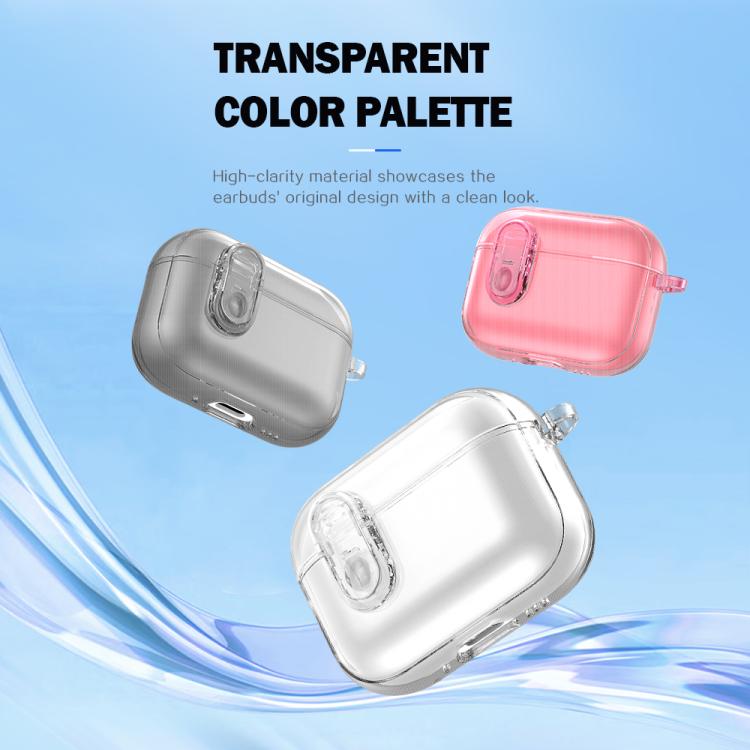 Custodia per auricolari wireless LeReach Mega Series Transparent Edition con gancio, For AirPods Pro 3
