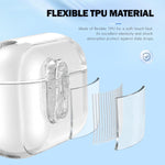 Custodia per auricolari wireless LeReach Mega Series Transparent Edition con gancio, For AirPods Pro 3
