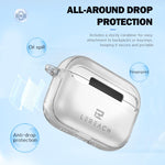 Custodia per auricolari wireless LeReach Mega Series Transparent Edition con gancio, For AirPods Pro 3