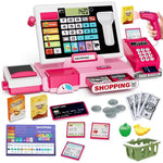 Set da gioco per bambini con registratore di cassa e calcolatrice vera.