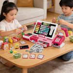 Set da gioco per bambini con registratore di cassa e calcolatrice vera.