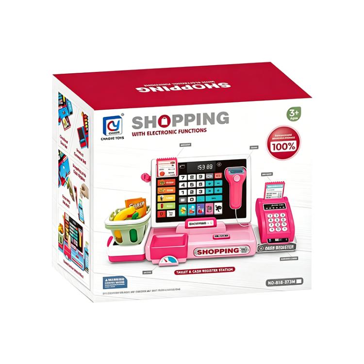Set da gioco per bambini con registratore di cassa e calcolatrice vera.