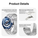 Cinturino per orologio in acciaio inossidabile con chiusura pieghevole a tre perline, For Huawei Watch Ultimate 2