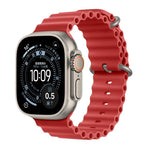Cinturino per orologio in fluoroelastomero tinta unita color oceano, For Apple Watch 42mm / 41mm / 40mm / 38mm