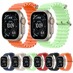 Cinturino per orologio in fluoroelastomero tinta unita color oceano, For Apple Watch 42mm / 41mm / 40mm / 38mm