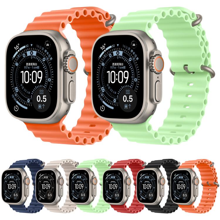 Cinturino per orologio in fluoroelastomero tinta unita color oceano, For Apple Watch 42mm / 41mm / 40mm / 38mm