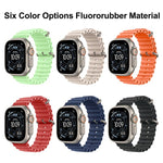 Cinturino per orologio in fluoroelastomero tinta unita color oceano, For Apple Watch 42mm / 41mm / 40mm / 38mm