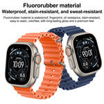Cinturino per orologio in fluoroelastomero tinta unita color oceano, For Apple Watch 42mm / 41mm / 40mm / 38mm