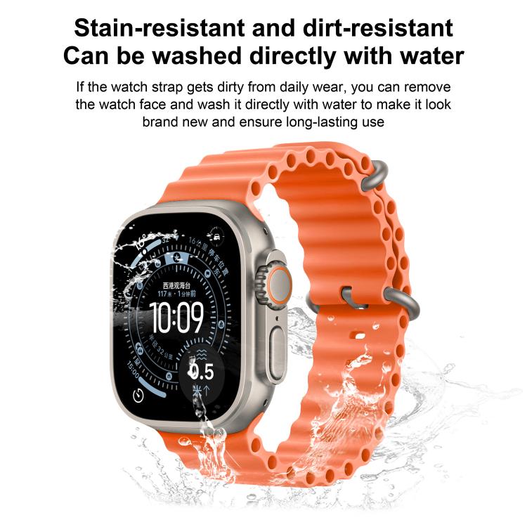 Cinturino per orologio in fluoroelastomero tinta unita color oceano, For Apple Watch 42mm / 41mm / 40mm / 38mm