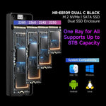 THERMALRIGHT HR-EB109 Box esterno per SSD M.2 NVMe/SATA a doppio protocollo con cavo da USB a Type-C e cavo da Type-C a Type-C., EB109 Dual Protocol Dual Cable