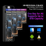 THERMALRIGHT HR-EB115 Box esterno per SSD M.2 NVMe/SATA a doppio protocollo con cavo da USB a Type-C e cavo da Type-C a Type-C., EB115 Dual Protocol Dual Cable