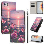 Custodia per telefono in ecopelle con motivo dipinto e cinturino, For iPhone 14 Pro Max, For iPhone 6 / 7 / 8, For iPhone 13 Pro Max