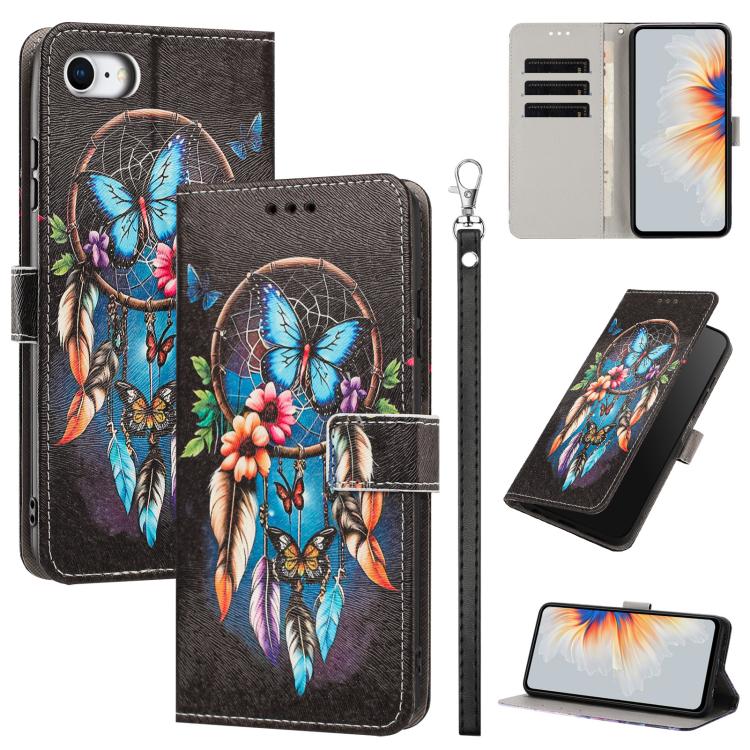 Custodia per telefono in ecopelle con motivo dipinto e cinturino, For iPhone 14 Pro Max, For iPhone 6 / 7 / 8, For iPhone 13 Pro Max