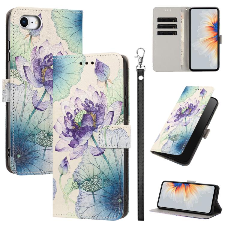 Custodia per telefono in ecopelle con motivo dipinto e cinturino, For iPhone 14 Pro Max, For iPhone 6 / 7 / 8, For iPhone 13 Pro Max