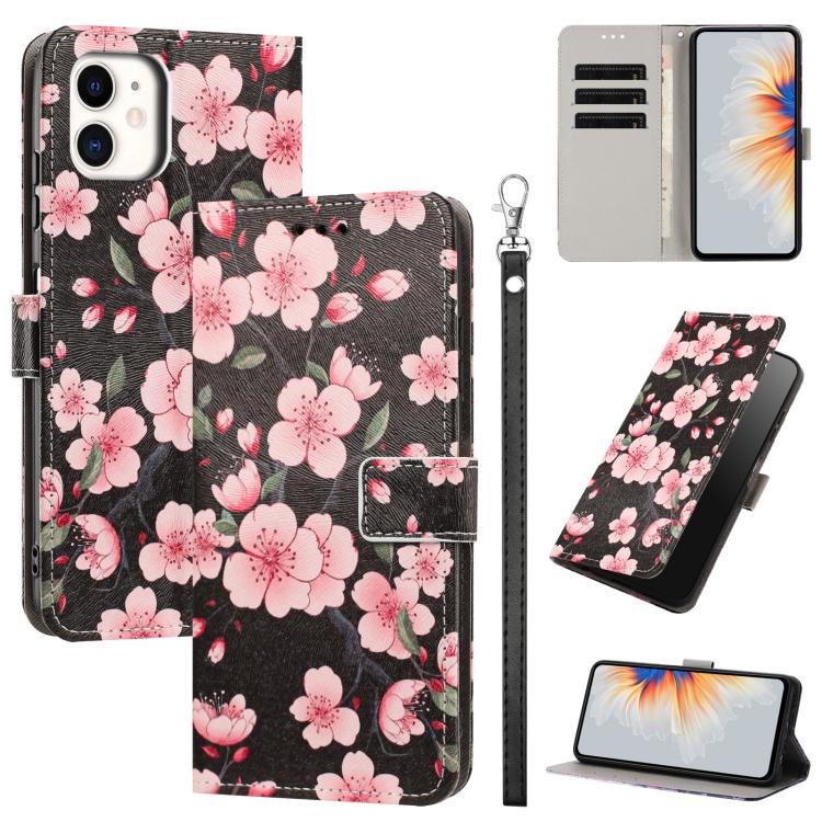 Custodia per telefono in ecopelle con motivo dipinto e cinturino, For iPhone 12 Pro Max, For iPhone 11 Pro Max, For iPhone 11