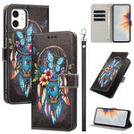 Custodia per telefono in ecopelle con motivo dipinto e cinturino, For iPhone 12 Pro Max, For iPhone 11 Pro Max, For iPhone 11