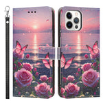 Custodia per telefono in ecopelle con motivo dipinto e cinturino, For iPhone 12 Pro Max, For iPhone 11 Pro Max, For iPhone 11