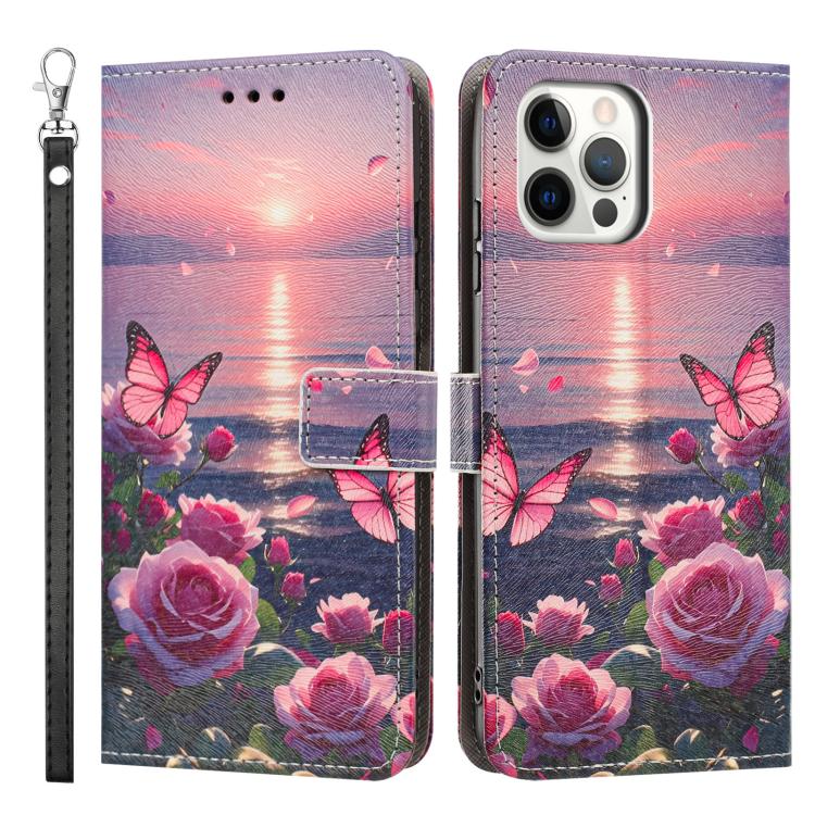 Custodia per telefono in ecopelle con motivo dipinto e cinturino, For iPhone 12 Pro Max, For iPhone 11 Pro Max, For iPhone 11