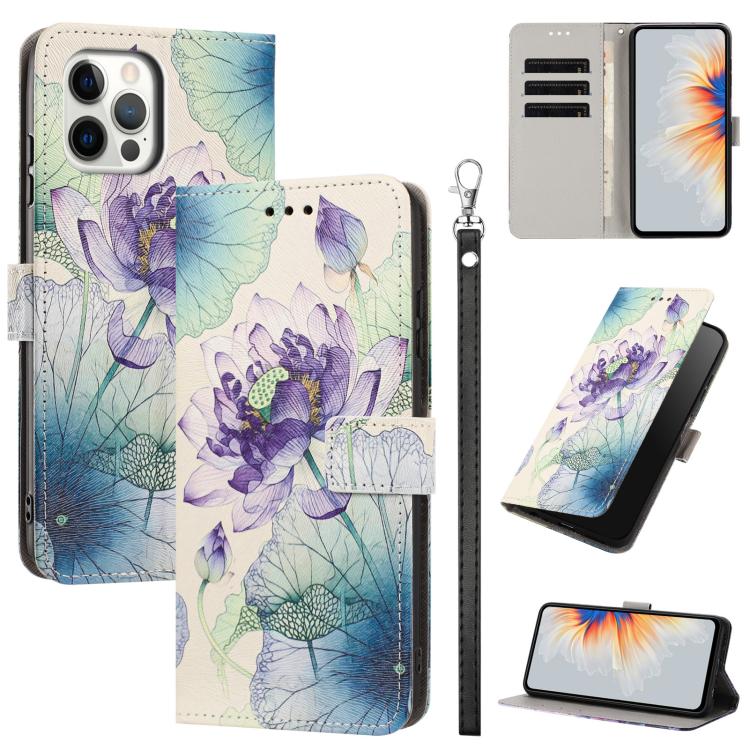 Custodia per telefono in ecopelle con motivo dipinto e cinturino, For iPhone 12 Pro Max, For iPhone 11 Pro Max, For iPhone 11