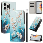 Custodia per telefono in ecopelle con motivo dipinto e cinturino, For iPhone 13 Pro, For iPhone 13 mini, For iPhone 12 Pro / 12