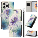 Custodia per telefono in ecopelle con motivo dipinto e cinturino, For iPhone 13 Pro, For iPhone 13 mini, For iPhone 12 Pro / 12