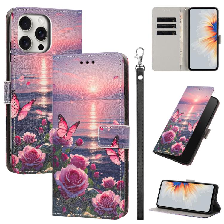 Custodia per telefono in ecopelle con motivo dipinto e cinturino, For iPhone 14 Pro Max, For iPhone 6 / 7 / 8, For iPhone 13 Pro Max
