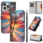 Custodia per telefono in ecopelle con motivo dipinto e cinturino, For iPhone 14 Pro Max, For iPhone 6 / 7 / 8, For iPhone 13 Pro Max