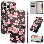 Custodia per telefono in ecopelle con motivo dipinto e cinturino, For iPhone 15, For iPhone 13 / 14, For iPhone 14 Pro