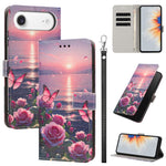 Custodia per telefono in ecopelle con motivo dipinto e cinturino, For iPhone 17, For iPhone Air, For iPhone 16 Pro Max