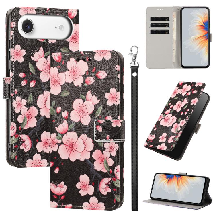Custodia per telefono in ecopelle con motivo dipinto e cinturino, For iPhone 17, For iPhone Air, For iPhone 16 Pro Max