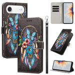 Custodia per telefono in ecopelle con motivo dipinto e cinturino, For iPhone 17, For iPhone Air, For iPhone 16 Pro Max