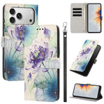 Custodia per telefono in ecopelle con motivo dipinto e cinturino, For iPhone 17e / 16e, For iPhone 17 Pro Max, For iPhone 17 Pro