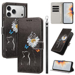 Custodia per telefono in ecopelle con motivo dipinto e cinturino, For iPhone 17e / 16e, For iPhone 17 Pro Max, For iPhone 17 Pro