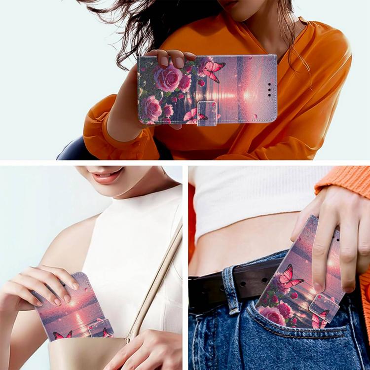 Custodia per telefono in ecopelle con motivo dipinto e cinturino, For iPhone XS Max, For iPhone 6 Plus / 7 Plus / 8 Plus